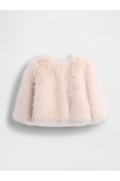 GAP Kız Bebek Pembe Suni Kürk Ceket