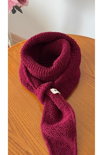 POFUDUK Sophie Knitted Scarf Foulard Shawl Pfdkf5 Burgundy