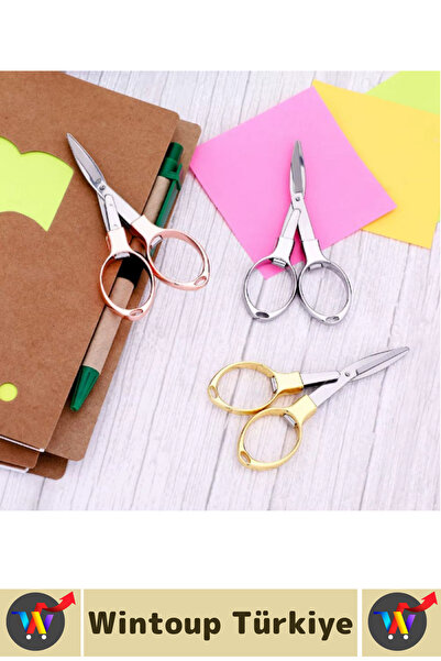 Wintoup Special Model Travel Kit School Office Camping Outdoor Use Practical Safe Foldable Scissors 10 cm