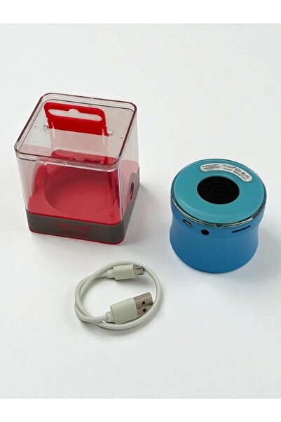 DALESH مكبر صوت بلوتوث محمول مع علبة شحن، أزرق، كابل USB متضمن