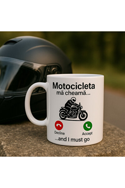 OEM Cană cu mesaj pentru motocicliști, trebuie sa ma duc, Tipo-Art