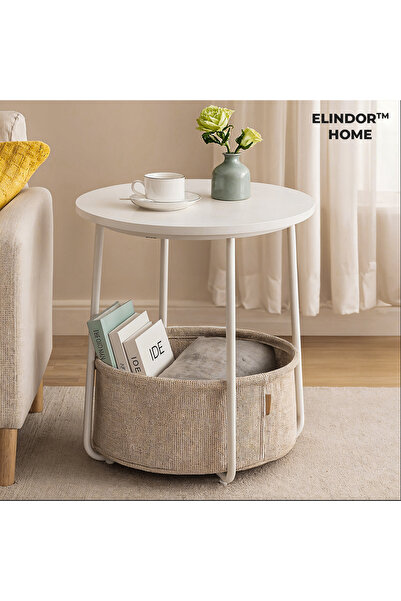 Elindor ® Στρογγυλό τραπεζάκι σαλονιού, βιομηχανικό σχέδιο, ιδανικό για το σα...