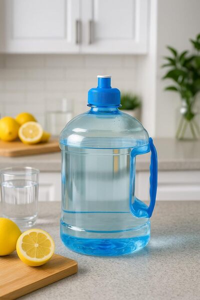 B&D B and D 1L Water Bottle with Push-Pull Lid, Reusable Plastic Drink Container