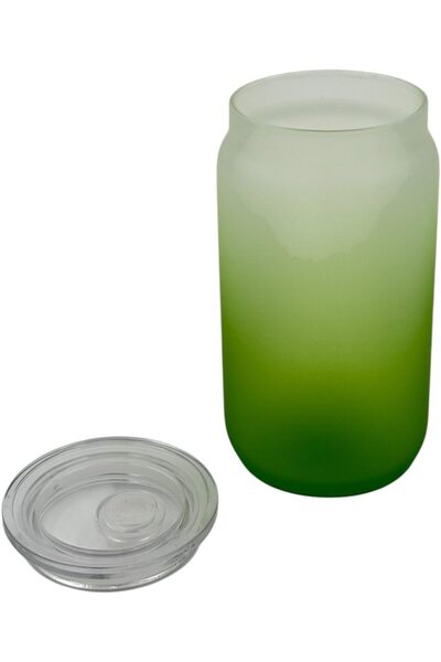 B&D banddtools Glass Cup with Lid, 480 ml, Green Gradient