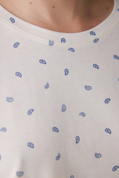 Penti Gardenya Hailee Floral Cotton Crew Neck Short Sleeve Pyjama Set