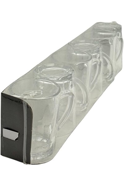 B&D 80ml Glass Cups Set - 6 Transparent Luxury Tea & Coffee Cups, Heat-Resistant, Dishwasher Safe