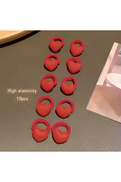 So Much Accesories 10 Pieces Heart-Shaped Children's Rubber Buckle Set