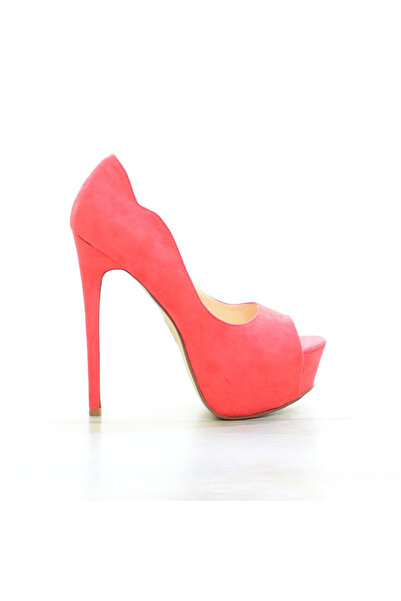 Elis Fashion Women's coral platform shoes with 15 cm heel #4150