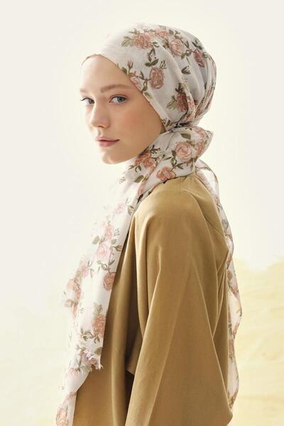 Levidor Açık Somon Relax Büyük Çiçekli Şal