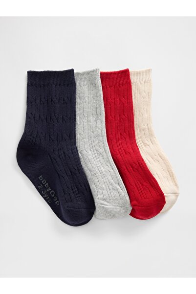 GAP Bebek Çok Renkli Örgü Crew Çorap (4’lü)