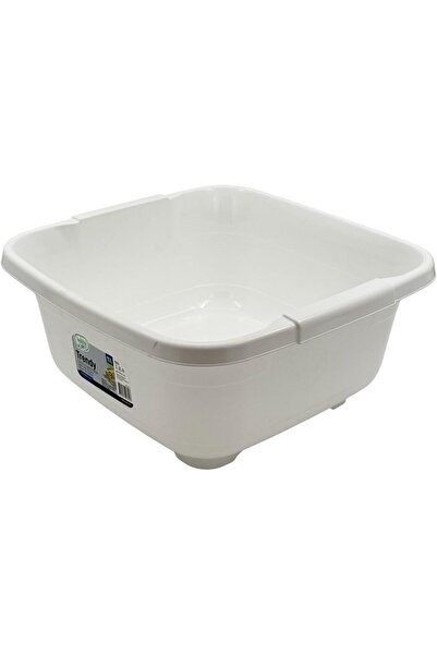 B&D حوض غسيل بلاستيكي مع مصفاة، أبيض، 35×35×16 سم، 11 لتر