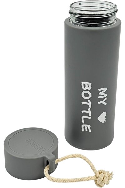B&D banddtools Insulated Water Bottle, Matte Grey 'My Bottle' with Rope Handle, Screw Cap