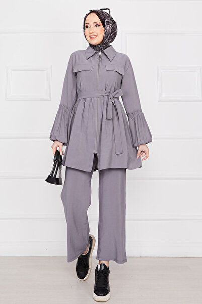 EBRUTESETTÜR Balloon Sleeve Zippered Hijab Set