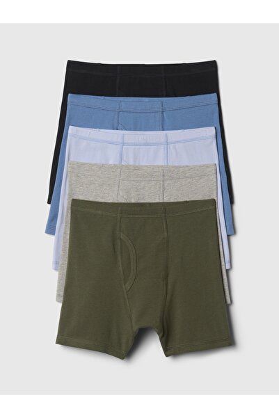 GAP Erkek Çocuk Çok Renkli Düz Boxer Şort (5'li)