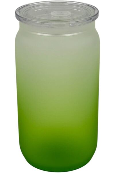 B&D banddtools Glass Cup with Lid, 480 ml, Green Gradient