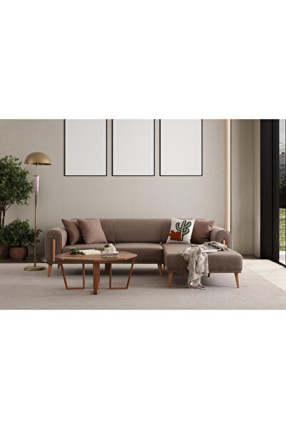 Ak sofa LEON SAĞ KÖŞE KAHVERENGİ