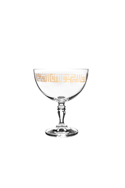 Dimlaj كوب آيس كريم زجاجي من شافا CB/6-ذهبي