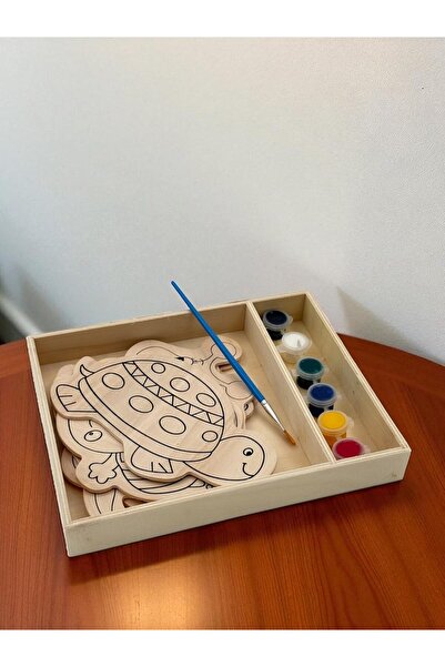 B&D مجموعة ألوان حيوانات خشبية من banddtools - مجموعة حرفية إبداعية مع 6 ألوان أكريليك، للأعمار من 3 سنوات فما فوق