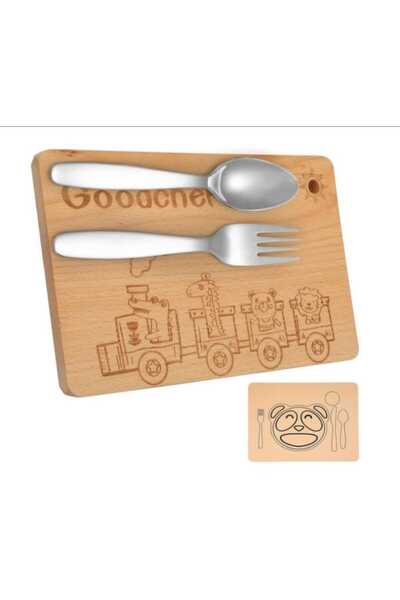 GOODCHEF Set tacamuri copii din inox, cu suport pentru farfurie din silicon