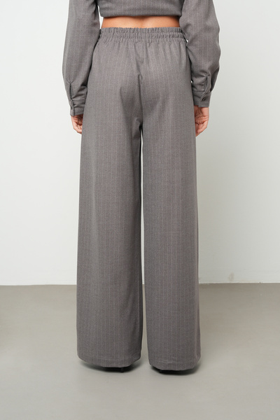 Orfeo Negro Women's Wide Leg Elastic Waist Striped Patterned Trousers