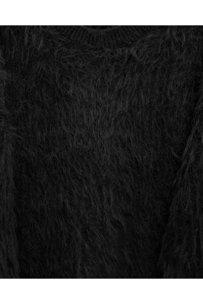 Modamorfo Round Neck Bearded Knitwear Sweater -Black