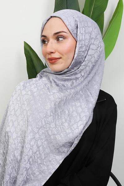 GİYZAMİLA Halka Aerobin Shawl Gray