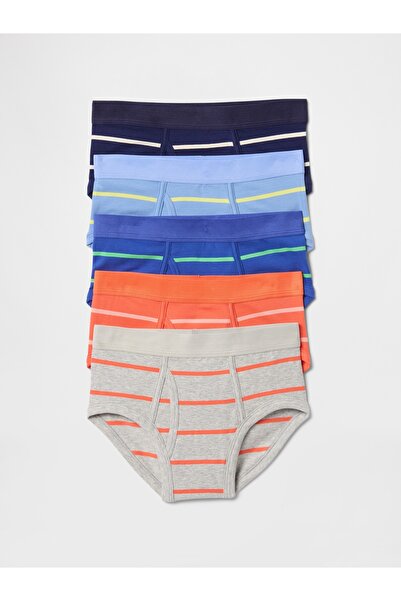 GAP Erkek Çocuk Çok Renkli Organik Pamuk 5'li Brief Külot Seti