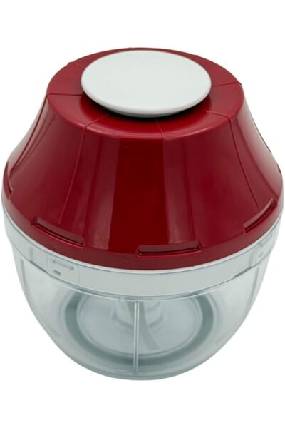 B&D Manual Food Chopper (Press Style) - Red Top, Transparent Bowl with White Lid - banddtools