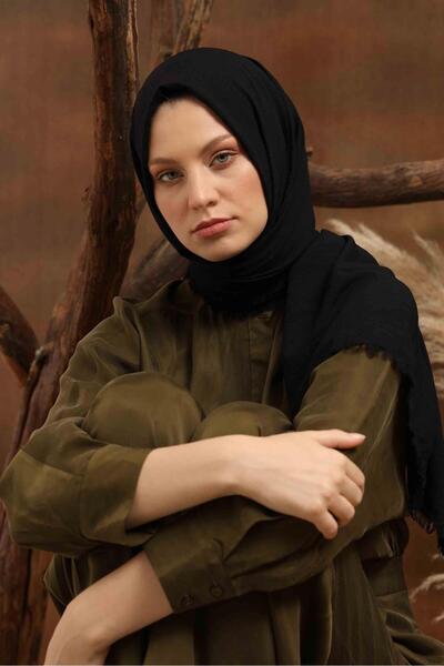 Levidor Siyah Maxi Cotton Şal