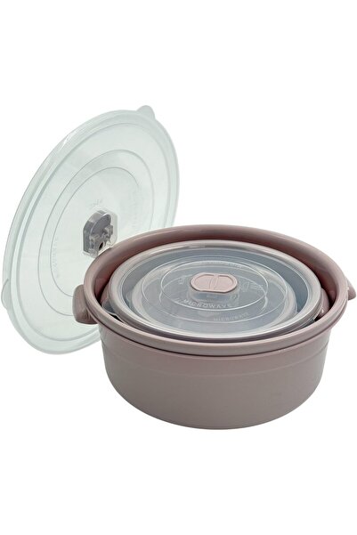 B&D Micro Fresh 3-Piece Round Storage Container Set with Transparent Vented L...