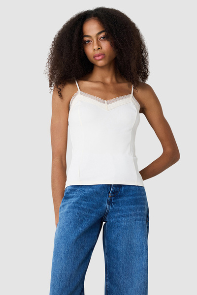 Penti Beige V-Neck Lace Slim Fit Camisole