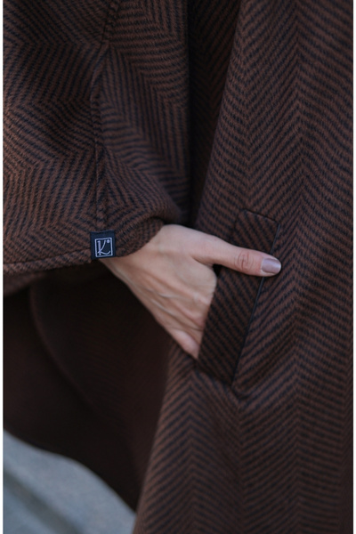 KADEEM Milena Herringbone Cashmere Poncho – 2012