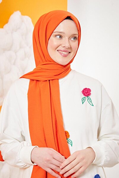 Levidor Turuncu Pamuk Cazz Şal