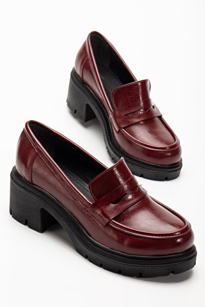 infon shoes creation 746-759 Παπούτσια Loafer με ψηλή σόλα Bordo Yanki