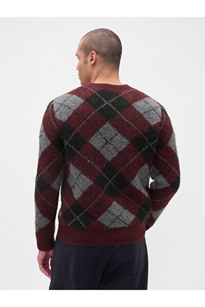 GAP Erkek Kırmızı Brushed V Yaka Kazak