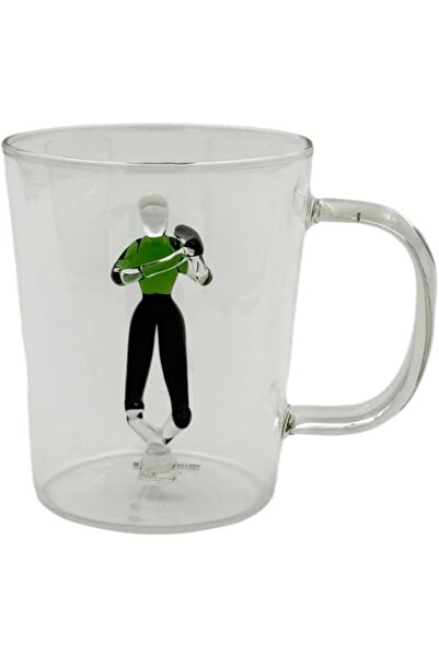 B&D banddtools Glass Mug with Decorative Sculpture, 400 ml, Single-Wall, Hand-Carved (Not Microwave-Safe