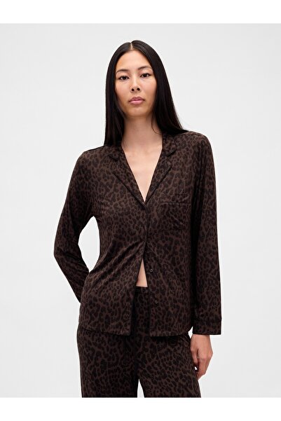GAP Kadın Kahverengi Modal Pijama Üstü