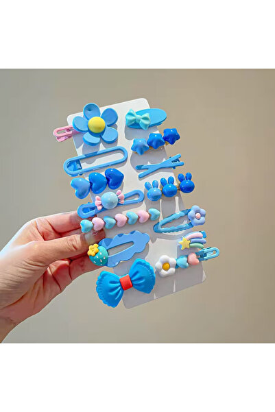 So Much Accesories Set de catarame din silicon moale pentru copii, culoare albastră, 14 bucăți