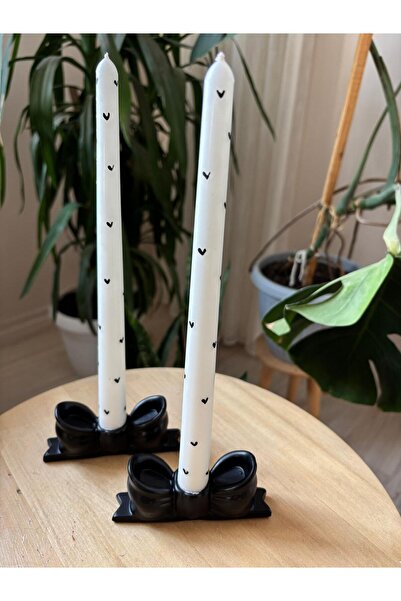 FLAME CANDLE HANDMADE CANDLES 4 Parça , Pinterest Siyah Fiyonk Şamdanlık , Si...