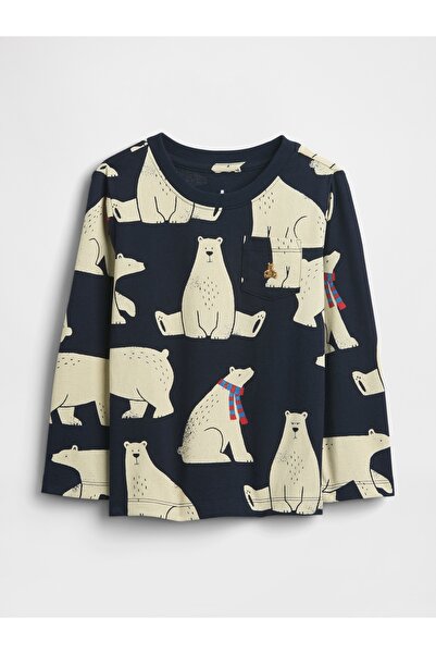 GAP Erkek Bebek Lacivert Mix & Match Baskı Detaylı T-Shirt