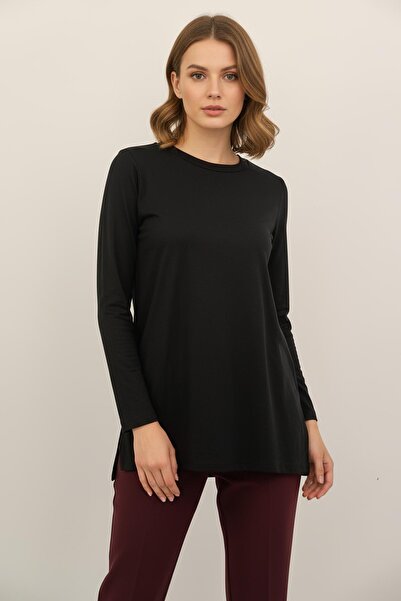 Rays 8229A Bicycle Yak Slit Tunic Black
