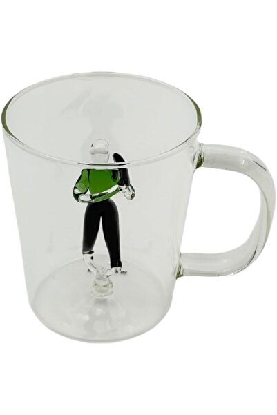 B&D banddtools Glass Mug with Decorative Sculpture, 400 ml, Single-Wall, Hand-Carved (Not Microwave-Safe