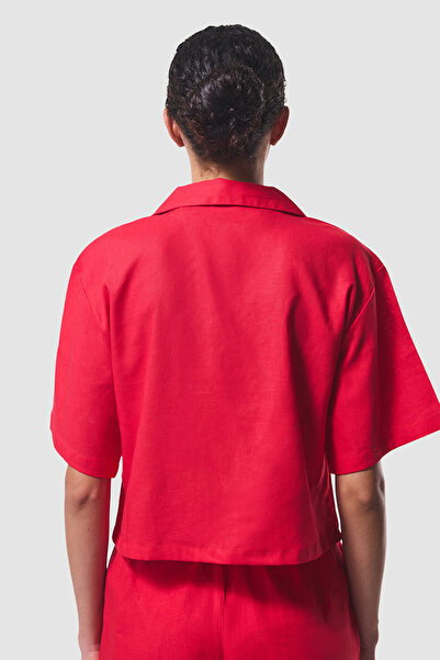 Penti Tera Gomlek Red Beachwear Shirt