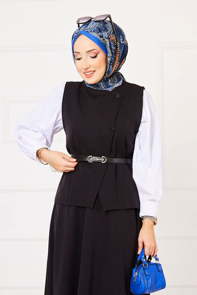 EBRUTESETTÜR Cross Buttoned Skirted Double Hijab Suit