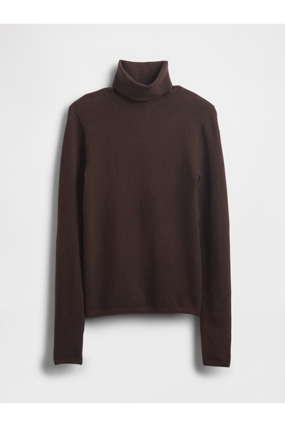 GAP Kadın Kahverengi CashSoft Stretch Kayık Yaka Kazak