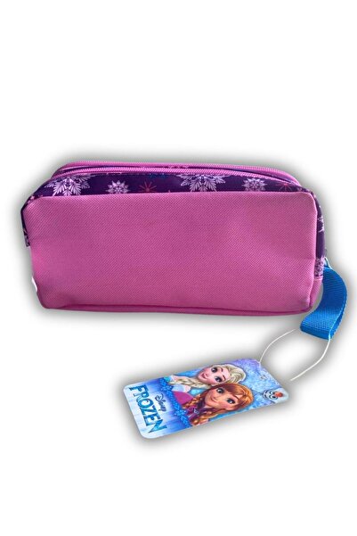 Disney Suluk with a Gift - Frozen Elsa Licensed Pencil Case - Purple Pink Pencil Bag with Double-Sided Zipper