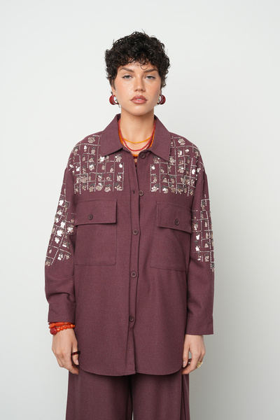 Orfeo Negro Women's Robe and Sleeves Embroidered - Beaded Jacket