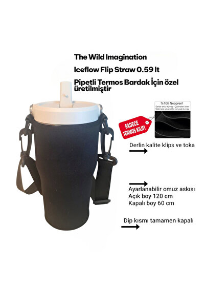 MELA 059 lt 20 Oz The Iceflow flip straw tumbler neopren termos kılıfı ve Omu...