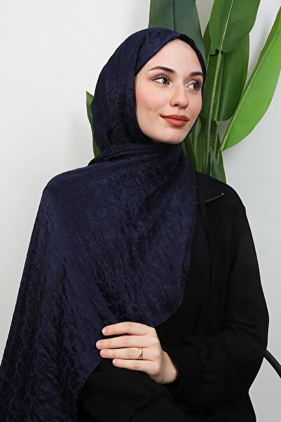GİYZAMİLA Halka Aerobin Shawl Navy Blue