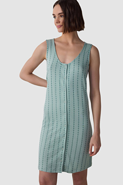 Penti Light Mint Lenna Floral Buttoned Nightdress